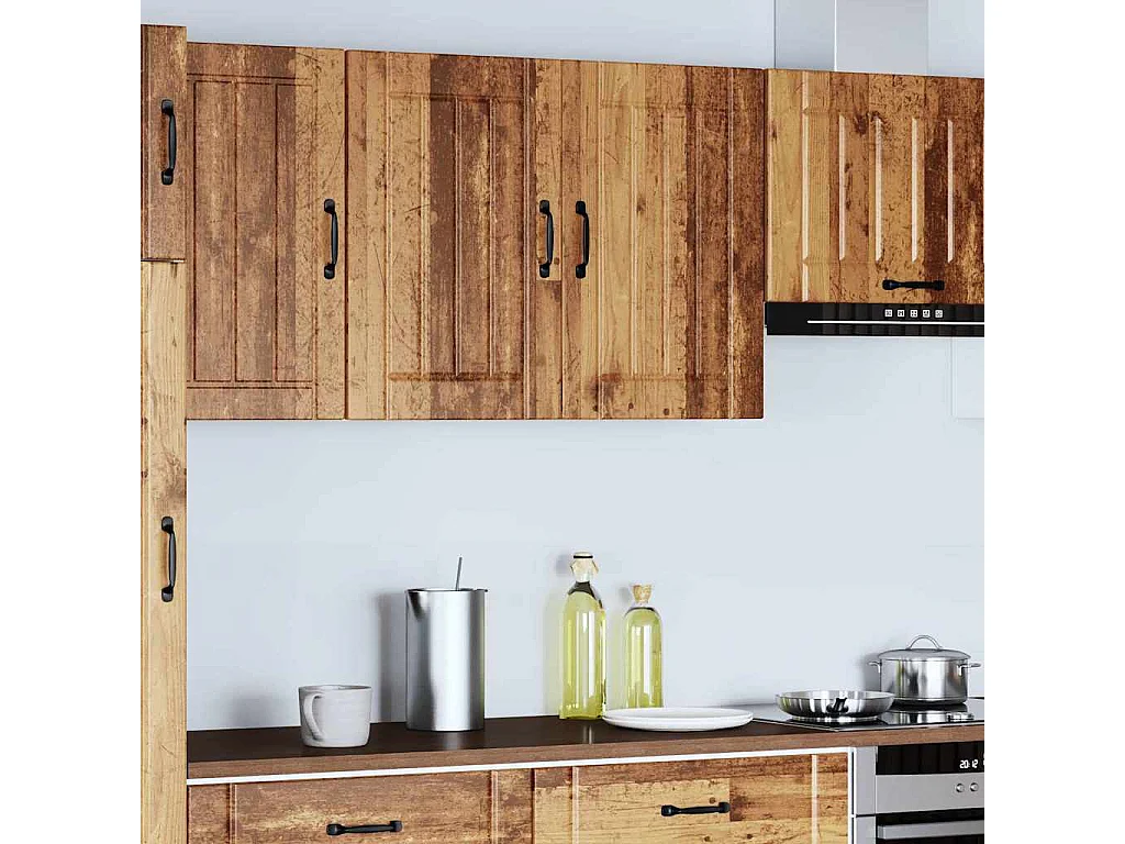 Armoire murale de cuisine Lucca vieux bois bois ingénierie