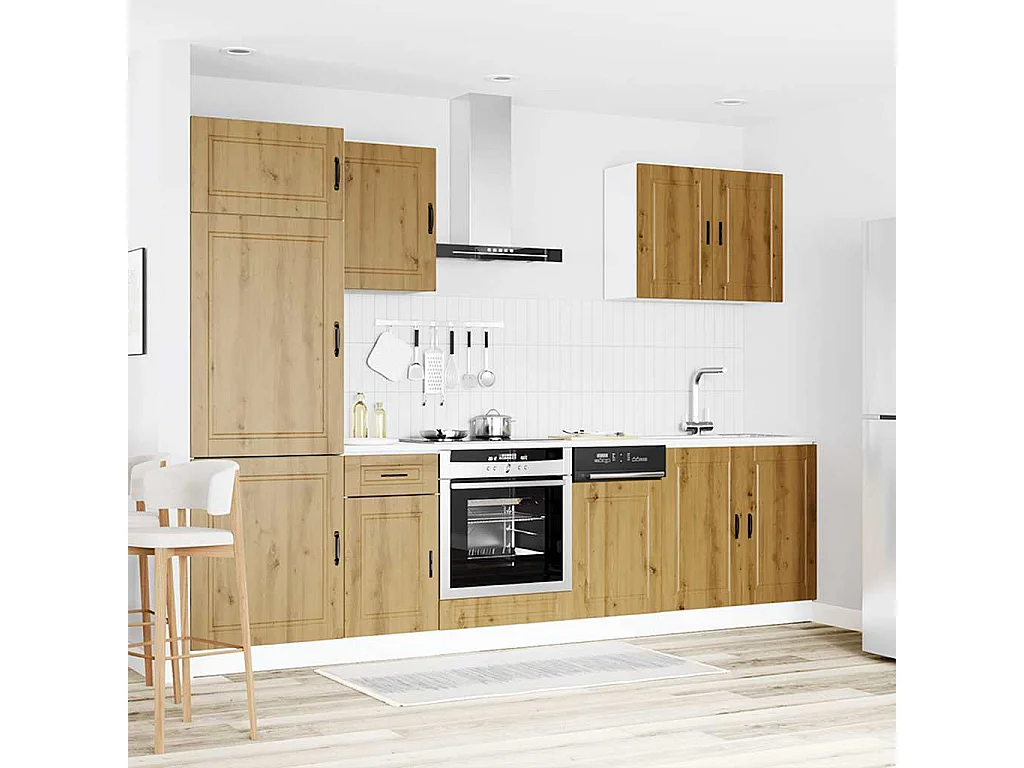 Juego de gabinetes de cocina Kalmar de 7 piezas de madera de ingeniería