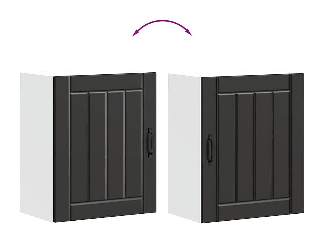 Armoire murale de cuisine Lucca noir bois d'ingénierie