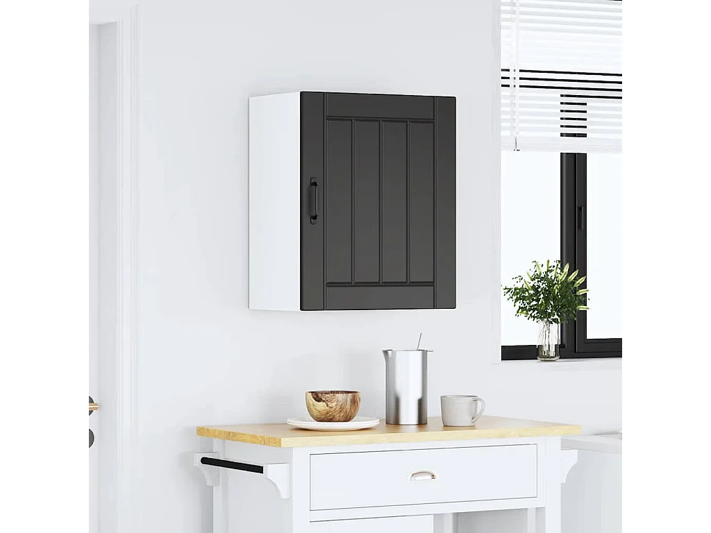 Armoire murale de cuisine Lucca noir bois d'ingénierie