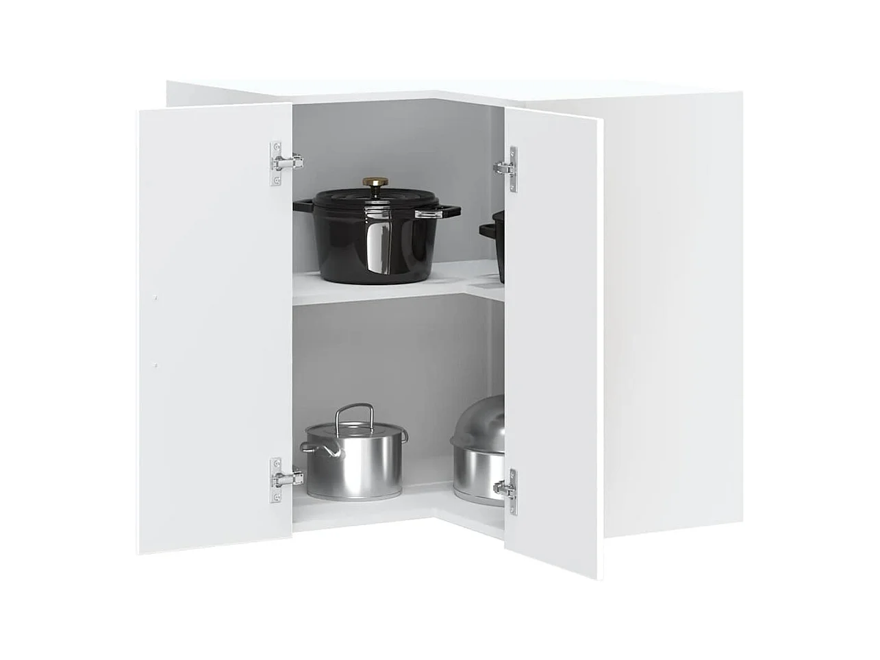 Armoire murale d'angle de cuisine Kalmar blanc bois ingénierie