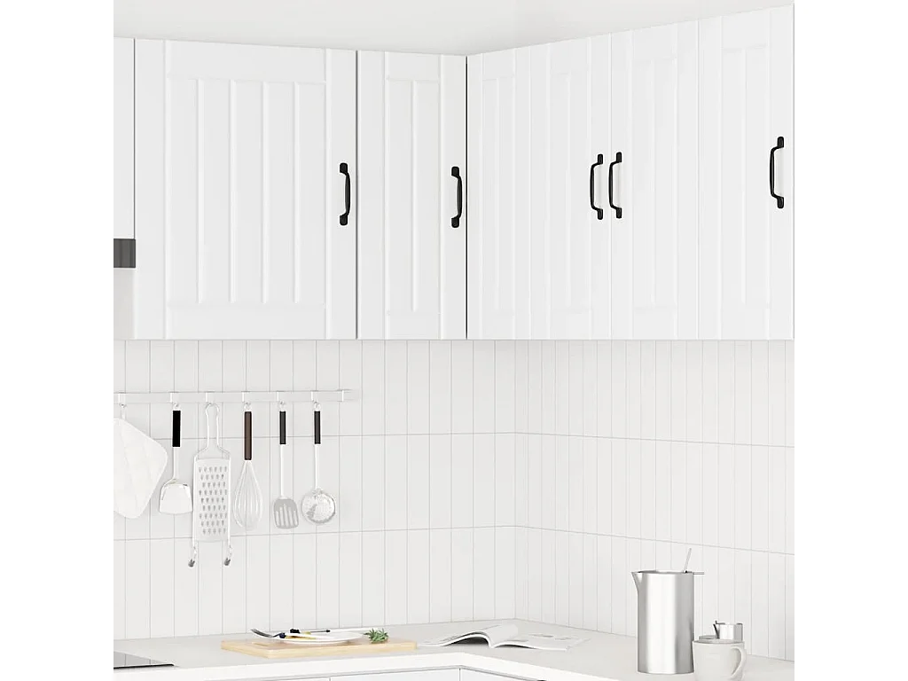 Armoire murale d'angle de cuisine Kalmar blanc bois ingénierie