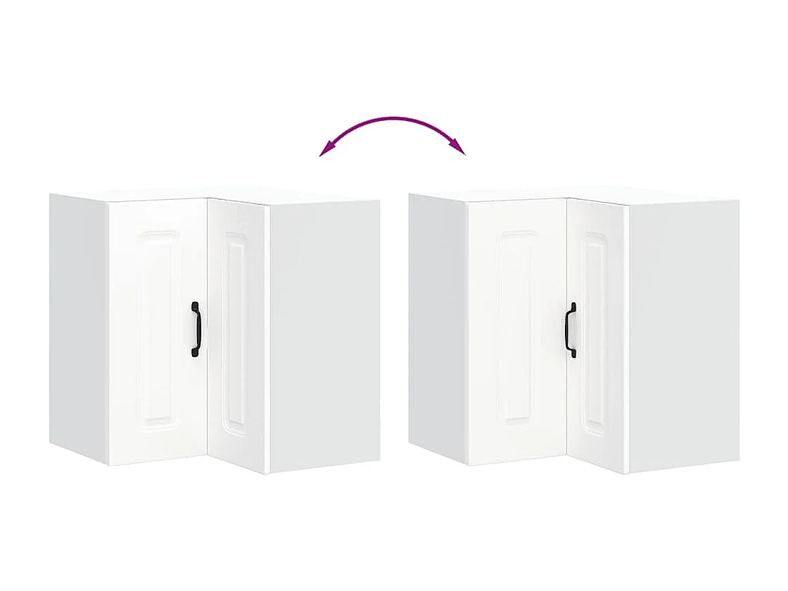 Armoire murale d'angle de cuisine Kalmar blanc bois ingénierie