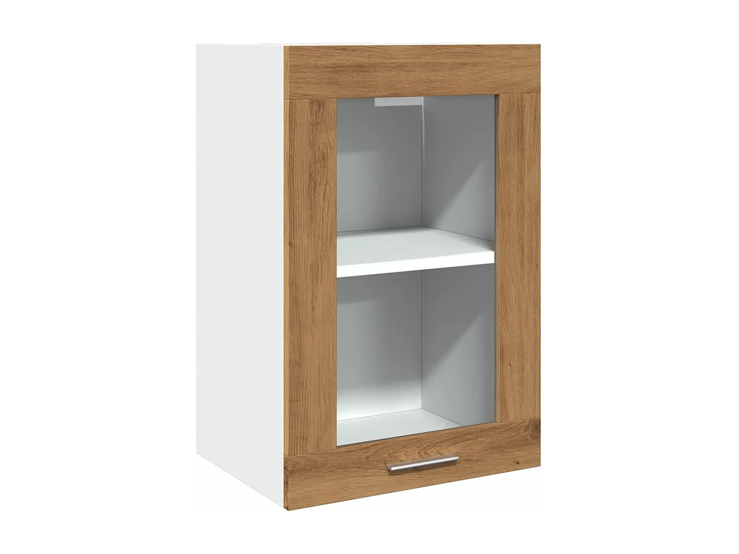 Armoire vitrée suspendue chêne artisanal 40x31x60 cm