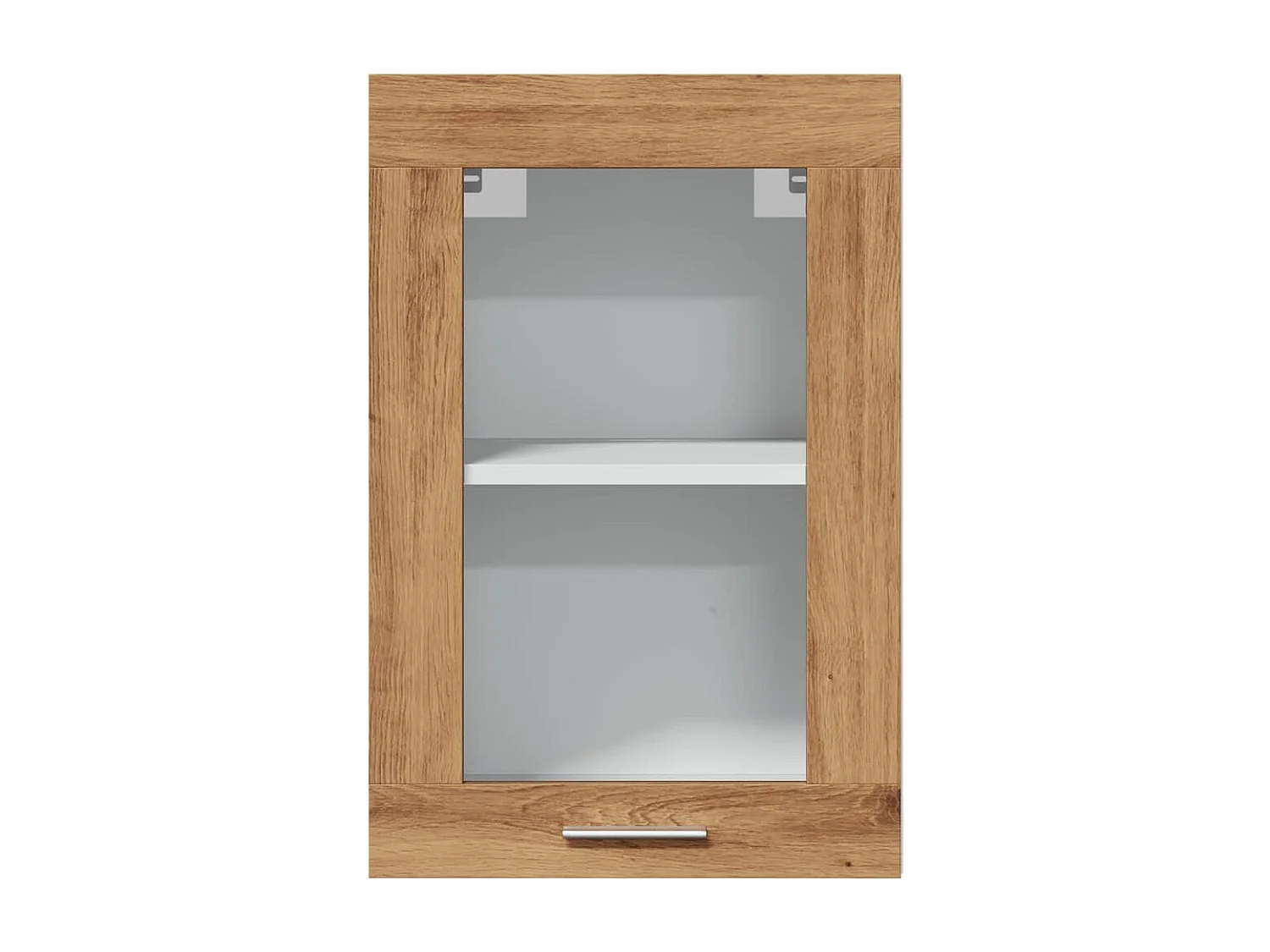 Armoire vitrée suspendue chêne artisanal 40x31x60 cm