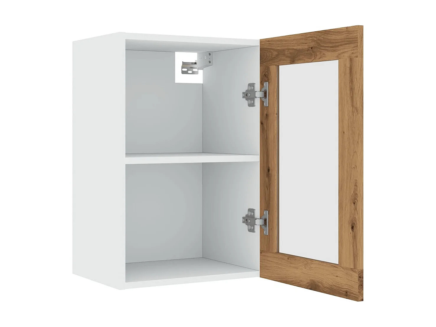 Armoire vitrée suspendue chêne artisanal 40x31x60 cm