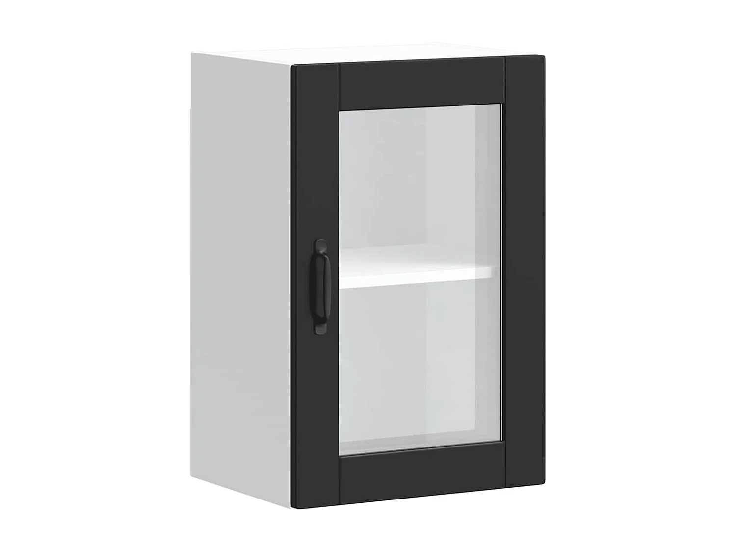 Armoire murale de cuisine avec porte en verre Porto noir
