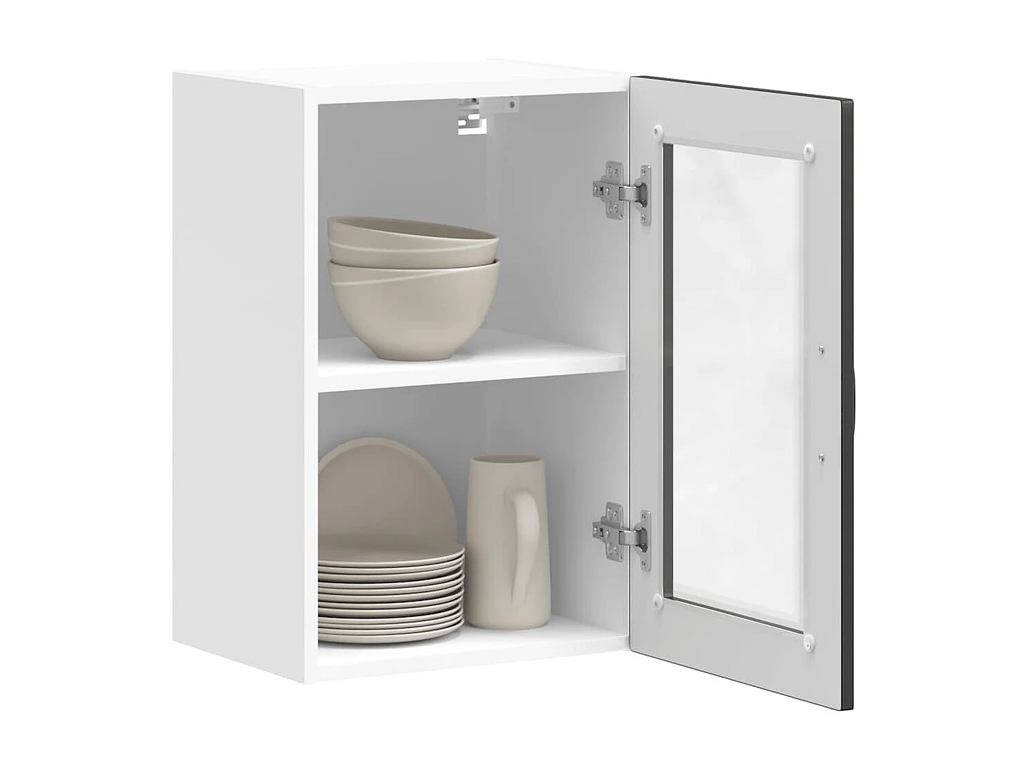 Armoire murale de cuisine avec porte en verre Porto noir