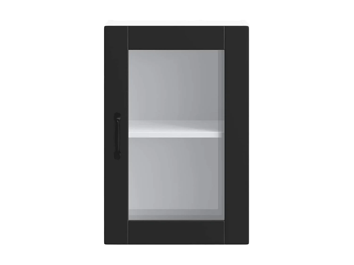 Armoire murale de cuisine avec porte en verre Porto noir