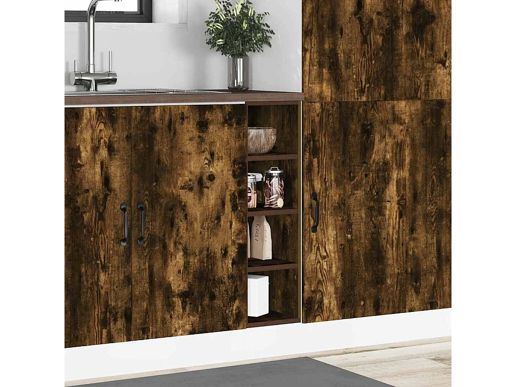 Armoire de plancher chêne fumé 20x44,5x81,5cm bois d'ingénierie