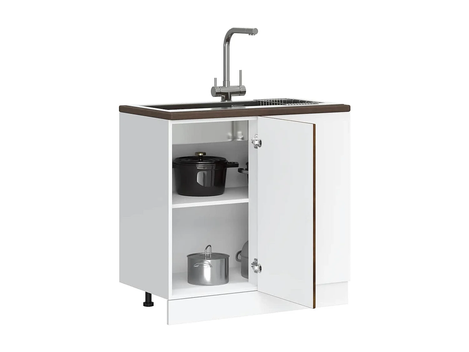 Mueble base para lavabo de madera de ingeniería de roble ahumado