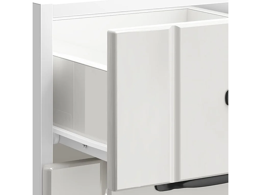 Armoire de cuisine Lucca blanc brillant bois ingénierie