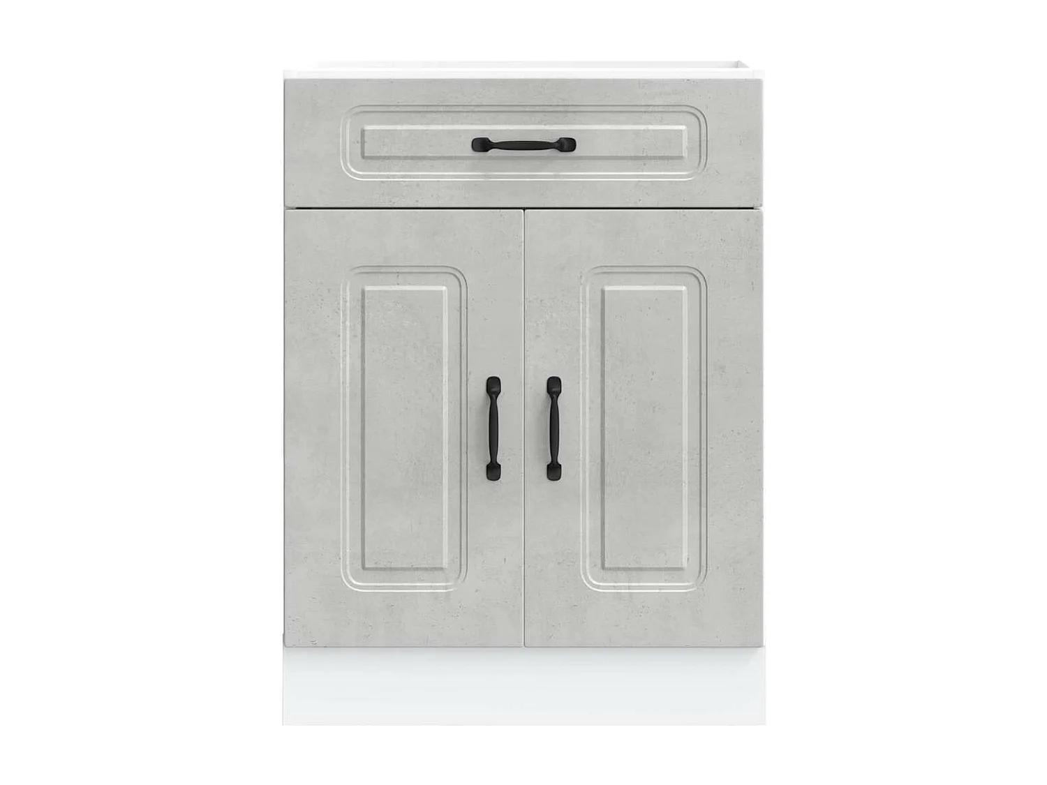 Armoire de cuisine Kalmar gris béton bois d'ingénierie