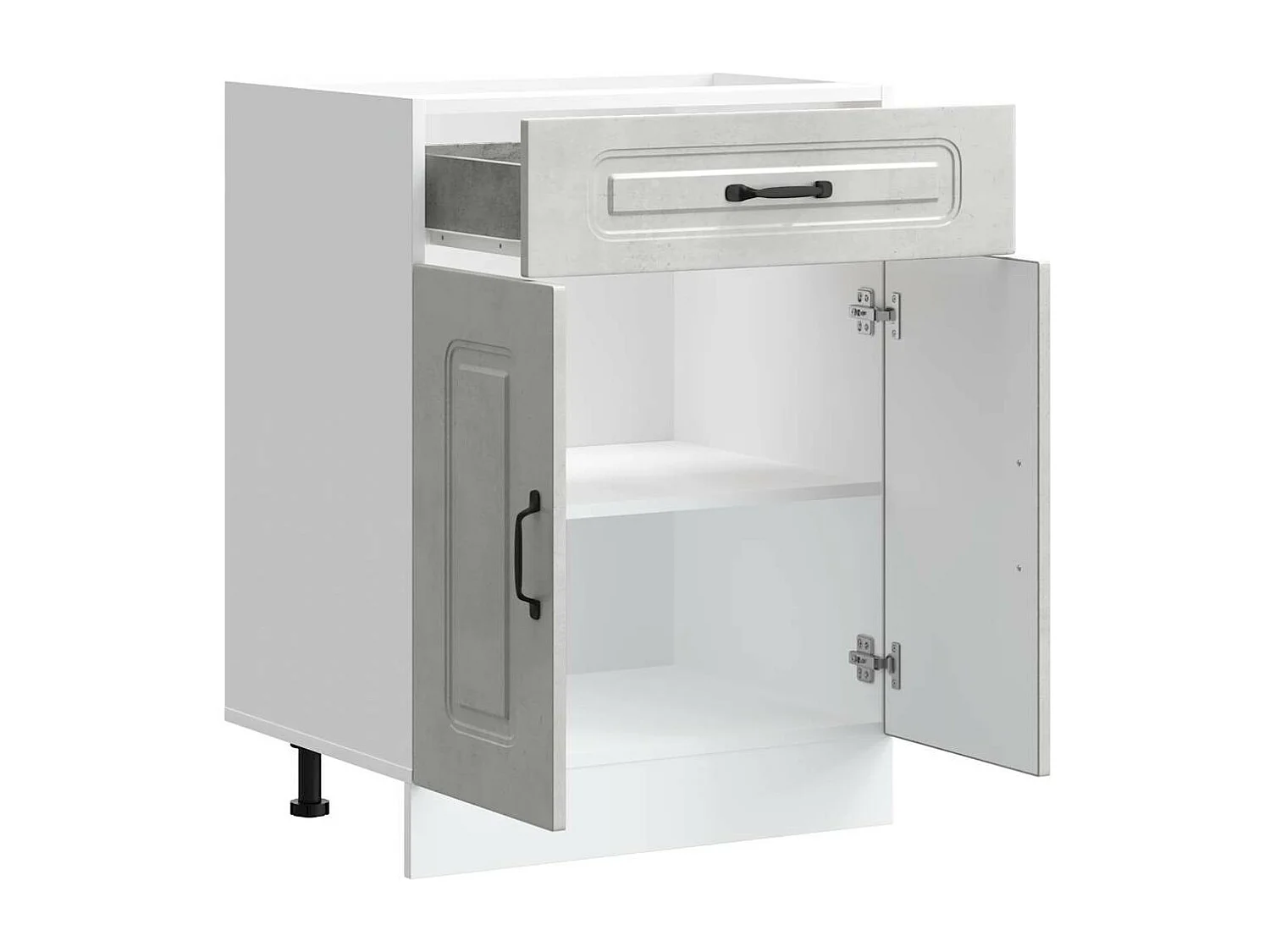 Armoire de cuisine Kalmar gris béton bois d'ingénierie