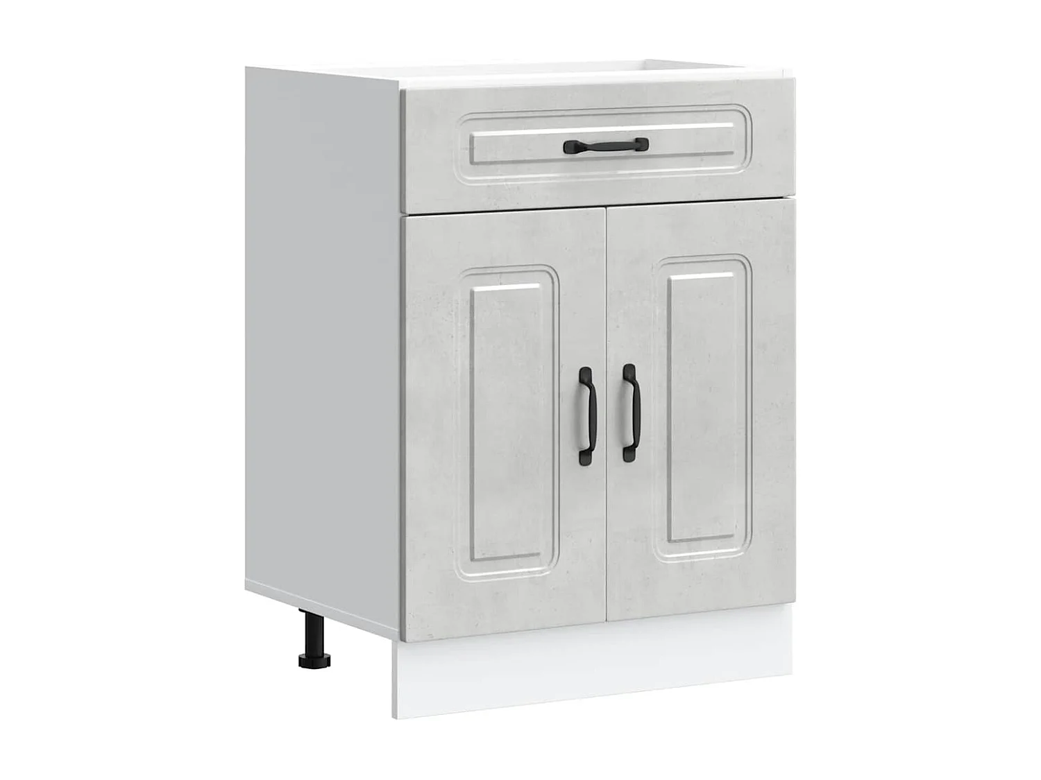 Armoire de cuisine Kalmar gris béton bois d'ingénierie