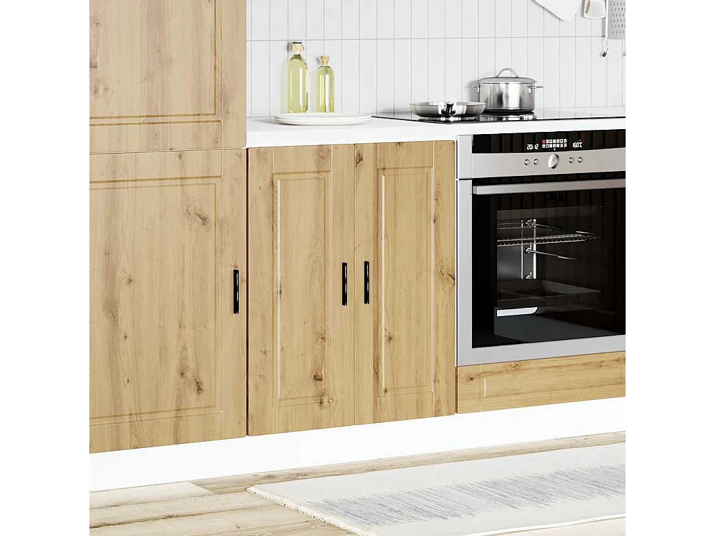 Armoire de cuisine Porto chêne artisanal bois d'ingénierie
