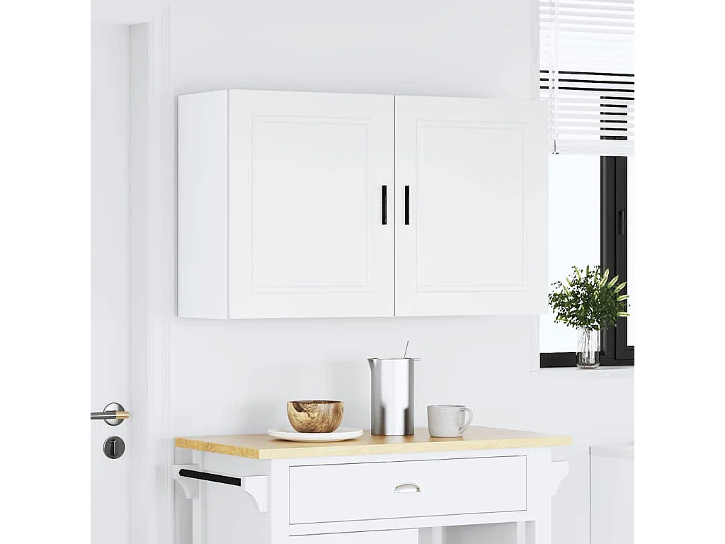 Armoires murales de cuisine 2 pcs Porto blanc bois d'ingénierie