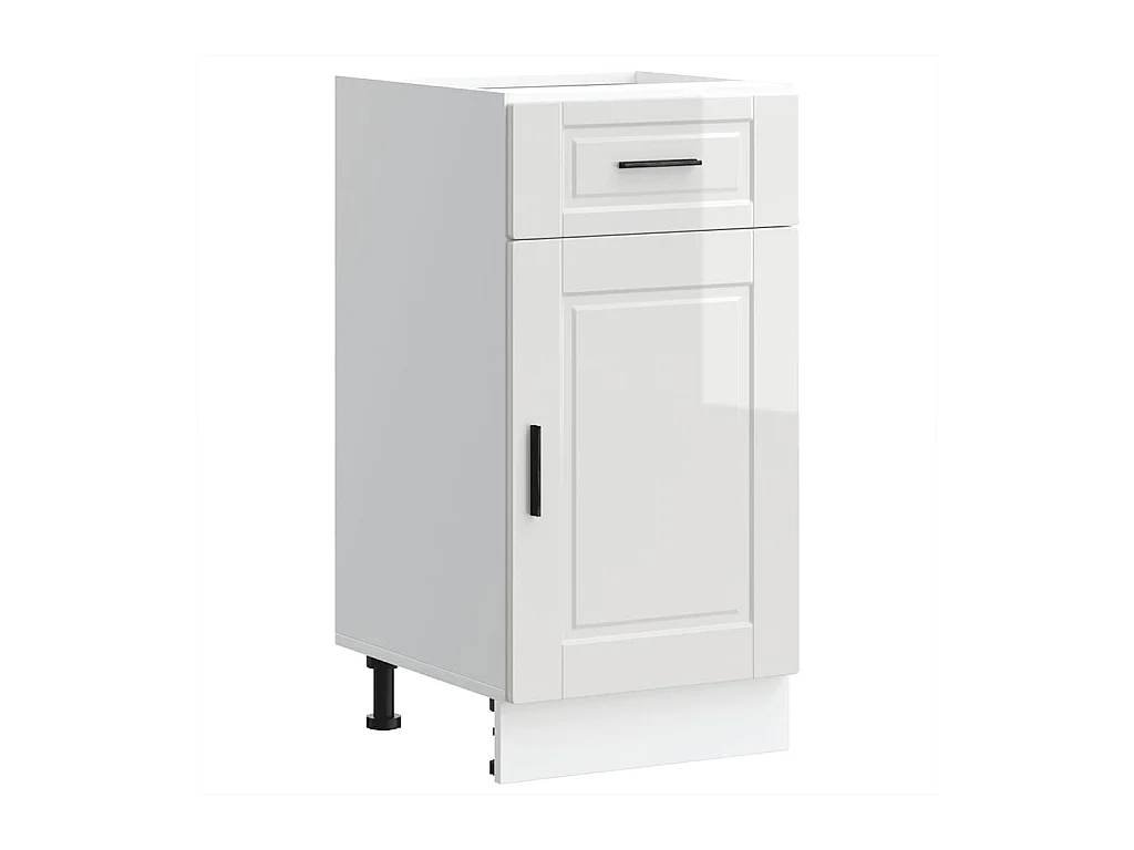 Armoire de cuisine Porto blanc brillant bois ingénierie