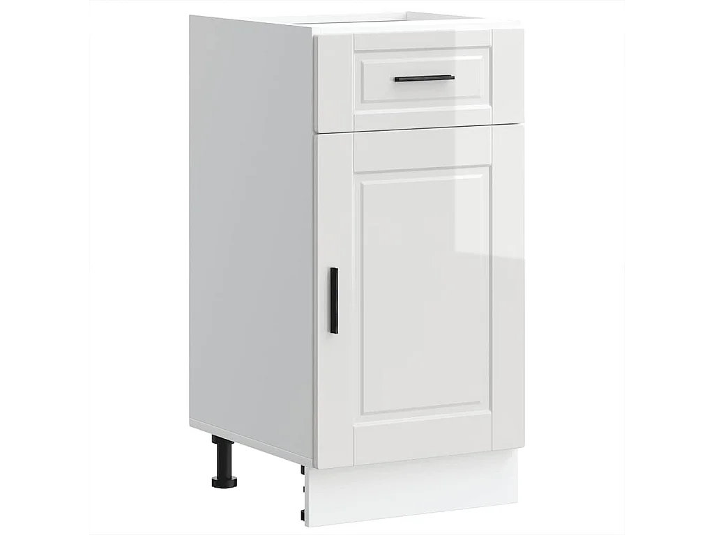 Armoire de cuisine Porto blanc brillant bois ingénierie