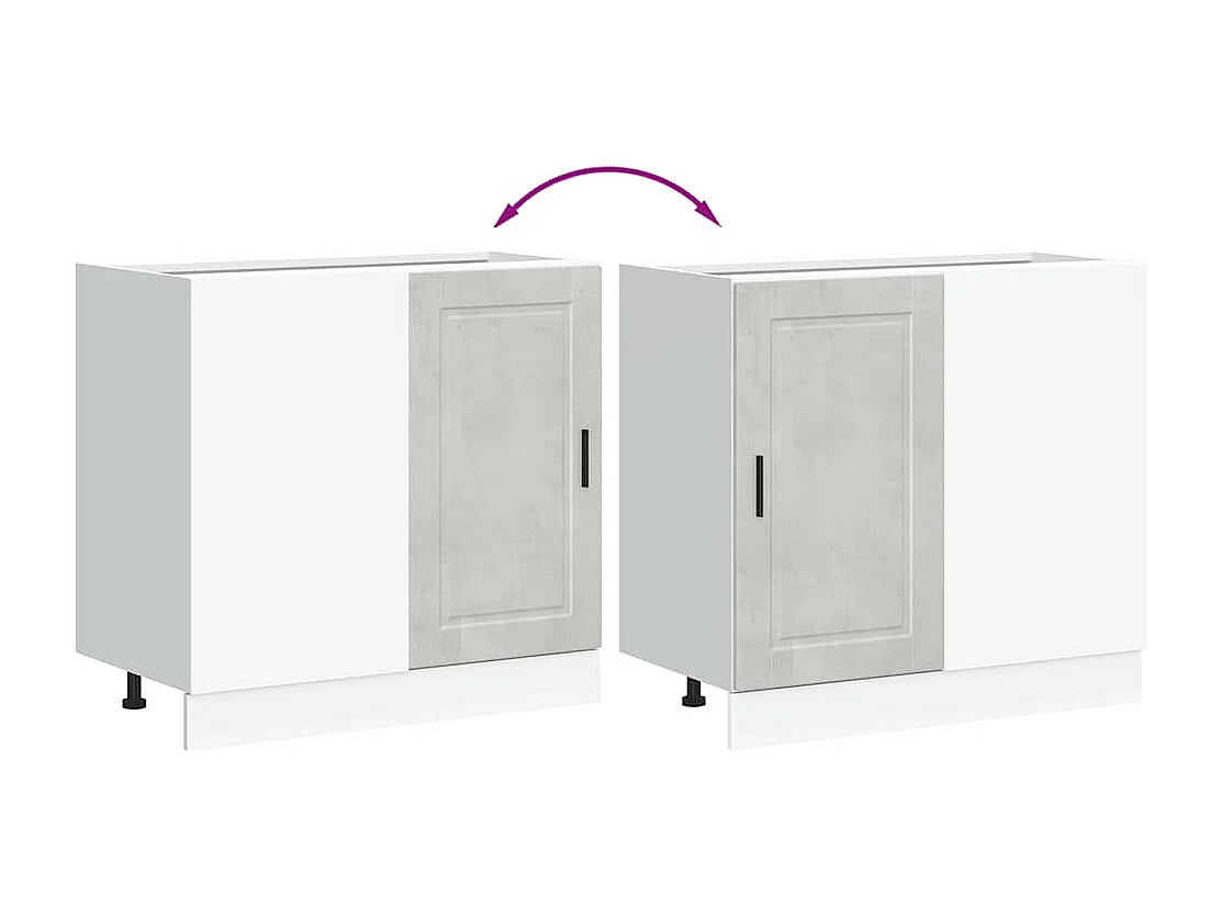 Armoire de cuisine Porto gris béton bois d'ingénierie