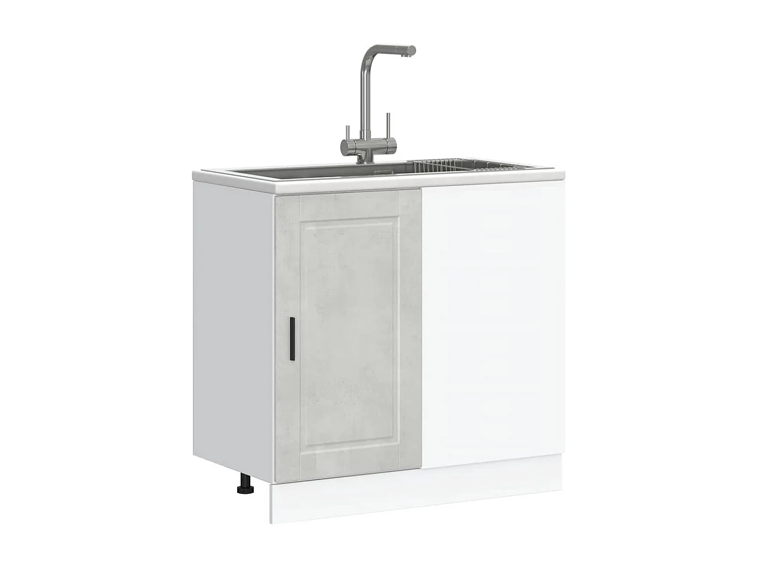 Armoire de cuisine Porto gris béton bois d'ingénierie