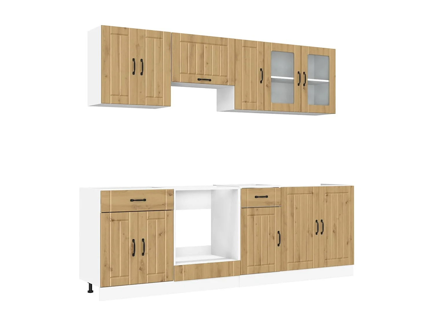 Conjunto de armários de cozinha Kalmar 8 peças de madeira projetada