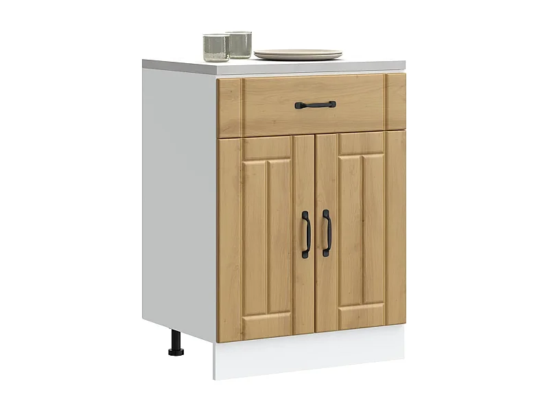 Armário de cozinha Lucca carvalho feito à mão madeira projetada