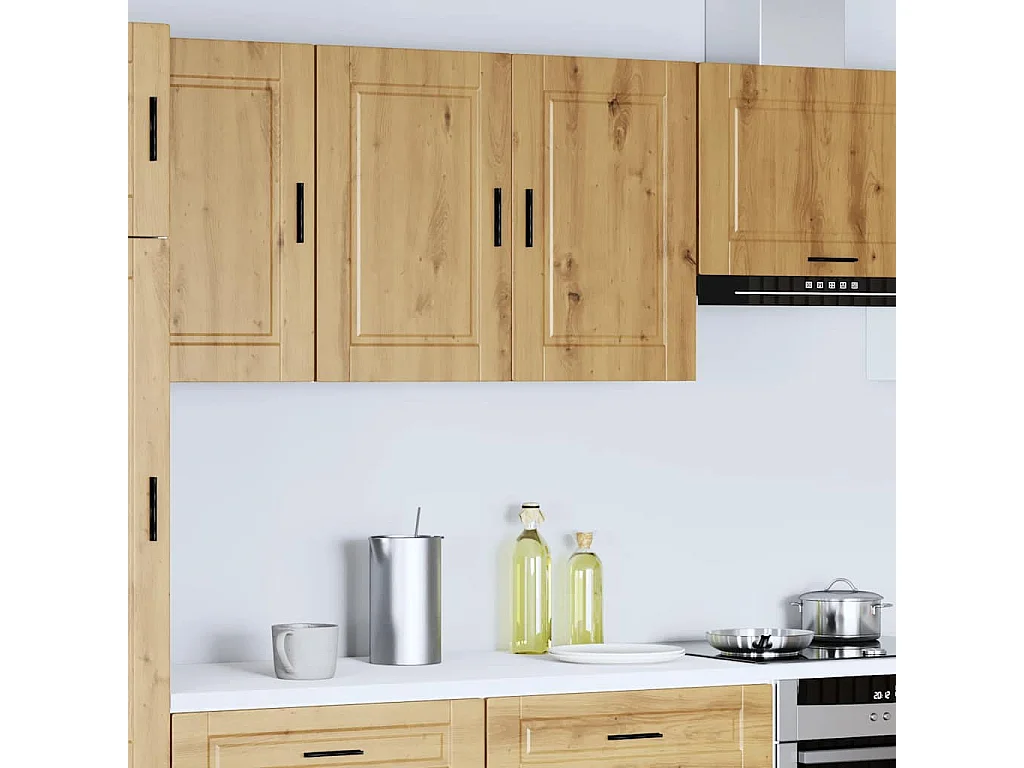 Mueble de pared de cocina Porto de roble fabricado artesanalmente en madera de ingeniería