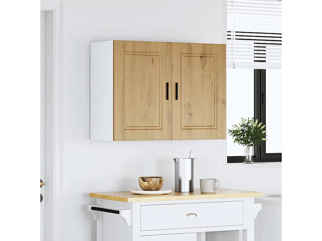 Mueble de pared de cocina Porto de roble fabricado artesanalmente en madera de ingeniería