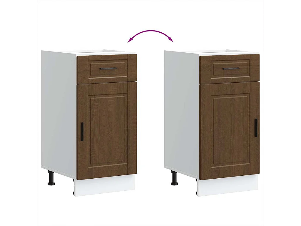 Mobile cucina Porto in rovere marrone legno ingegnerizzato