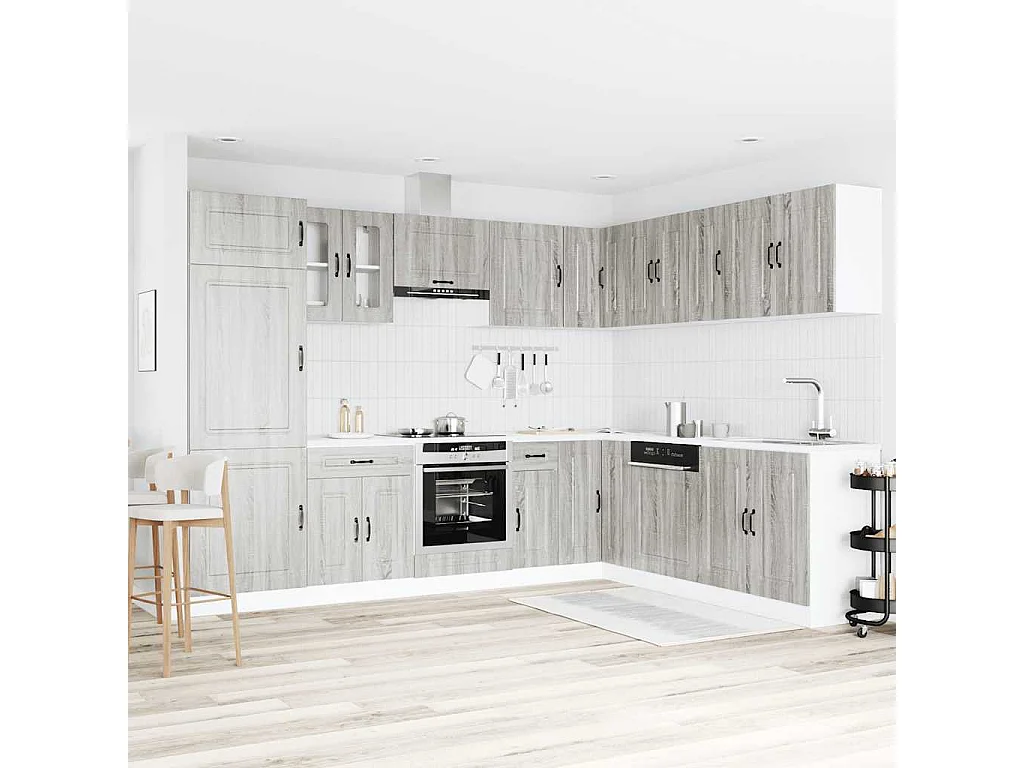 Ensemble d'armoires de cuisine 14 pcs Kalmar bois d'ingénierie