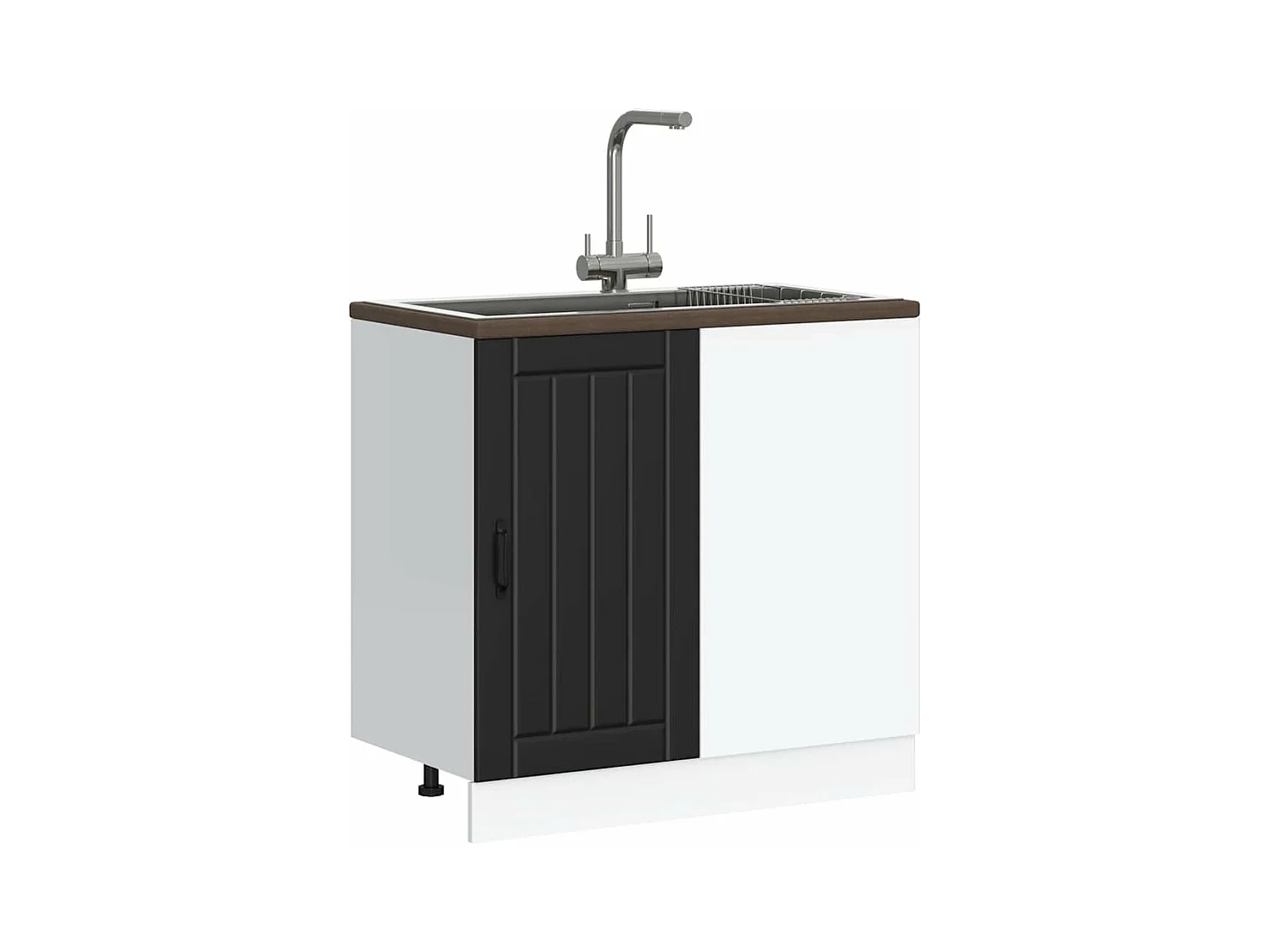 Mobile base per lavabo in legno ingegnerizzato nero Lucca