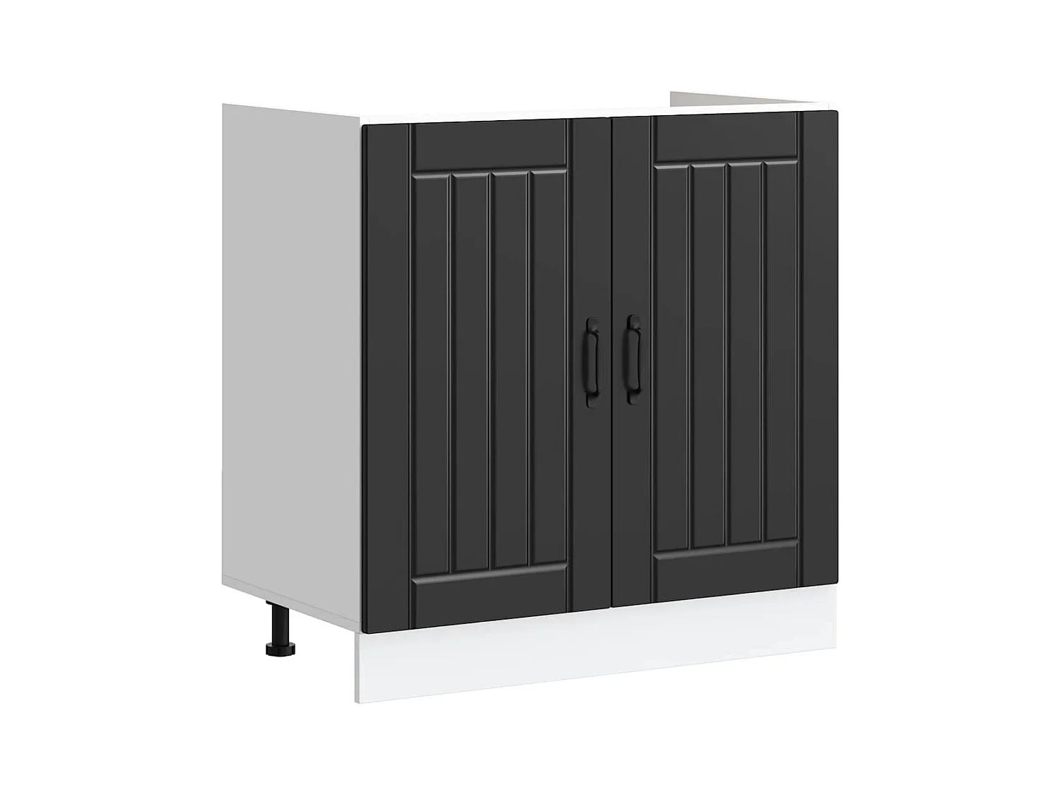 Mobile base per lavabo in legno ingegnerizzato nero Lucca