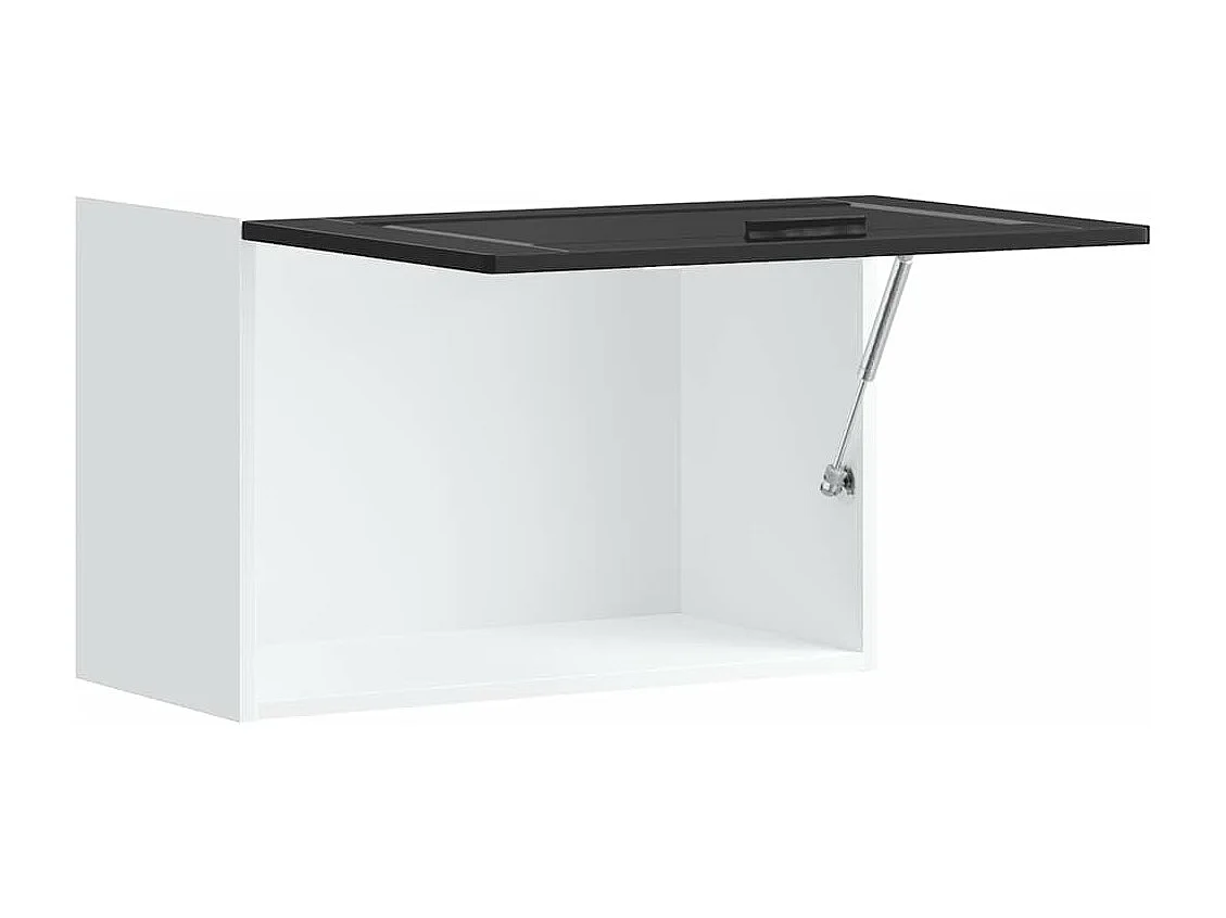 Armoire murale de cuisine Porto noir bois d'ingénierie