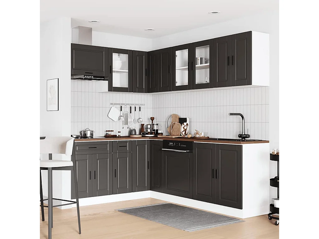 Ensemble d'armoires de cuisine 11 pcs Porto bois d'ingénierie