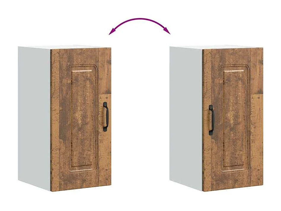 Armoire murale de cuisine Kalmar vieux bois bois d'ingénierie