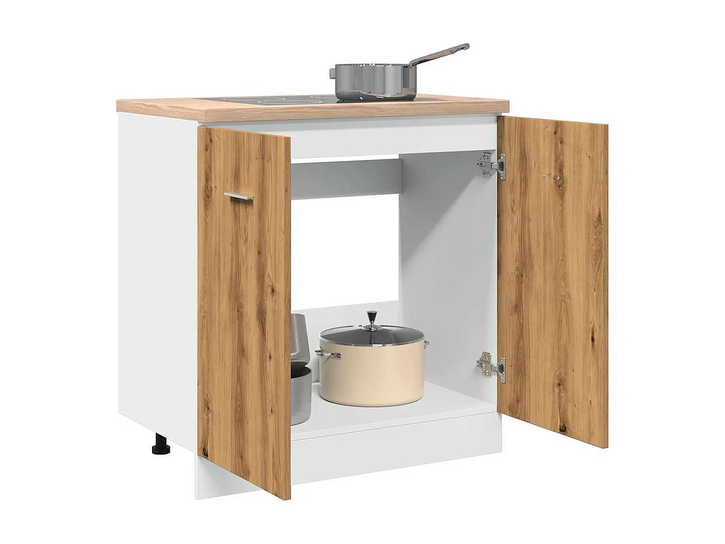 Armoire de plancher d'évier chêne artisanal 80x46x81,5 cm