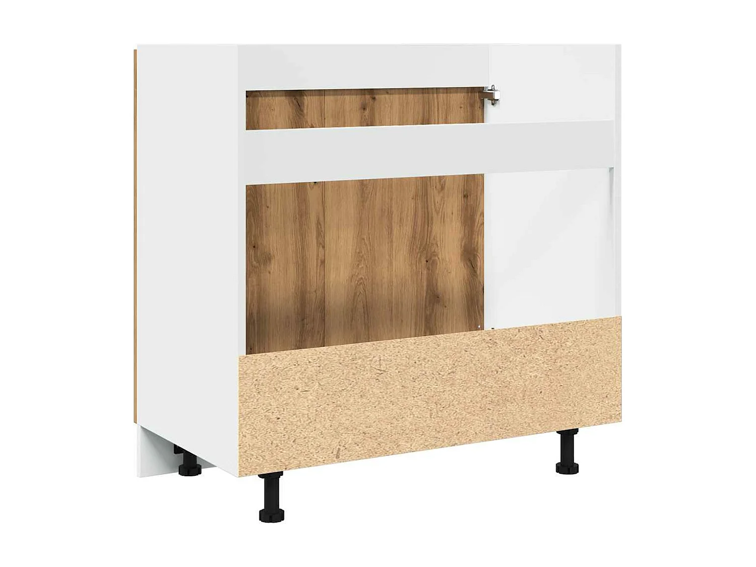 Armoire de plancher d'évier chêne artisanal 80x46x81,5 cm