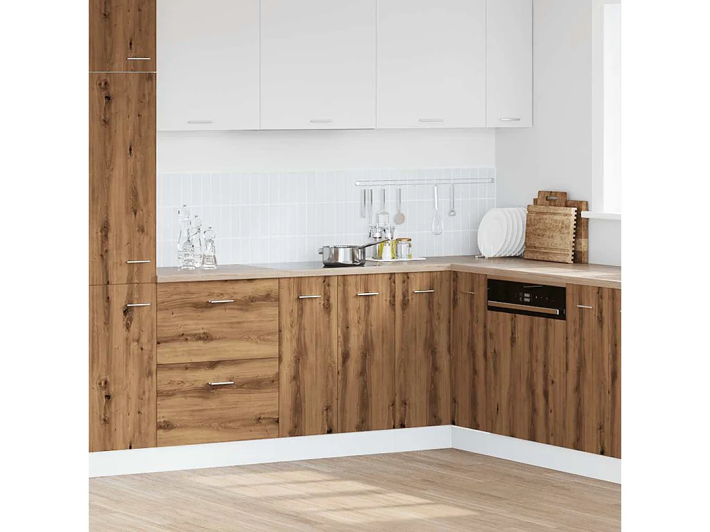 Armoire de plancher d'évier chêne artisanal 80x46x81,5 cm