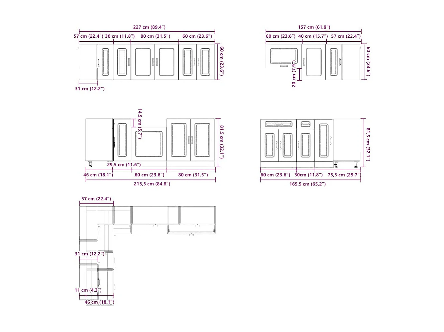 Ensemble d'armoires de cuisine 11 pcs Lucca bois d'ingénierie