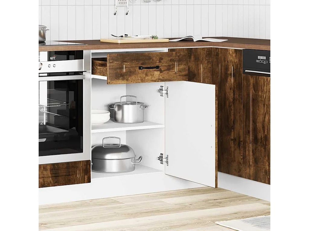 Armoire de cuisine Kalmar chêne fumé bois d'ingénierie