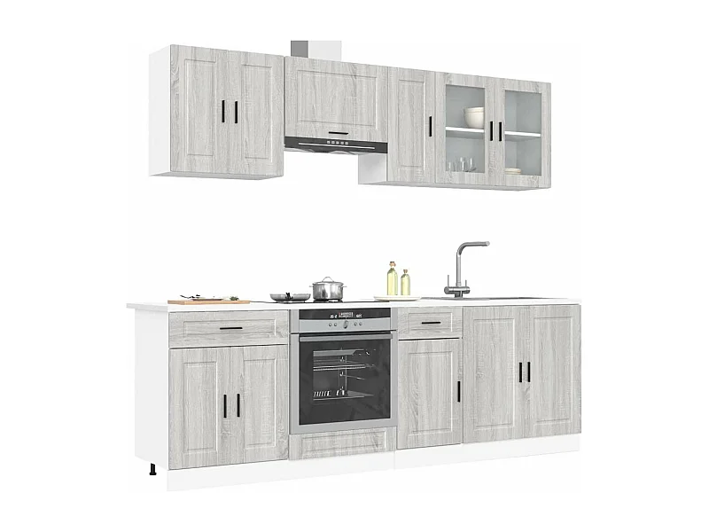 Kalmar 8 pezzi set di mobili da cucina in legno ingegnerizzato