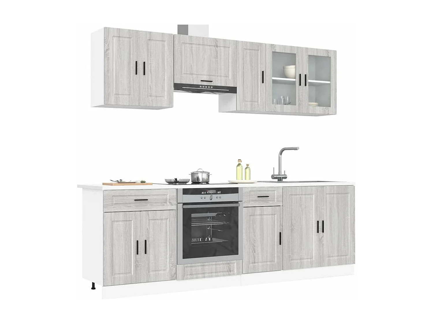 Kalmar 8 pezzi set di mobili da cucina in legno ingegnerizzato