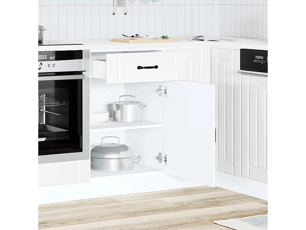 Armoire de cuisine Lucca blanc bois d'ingénierie
