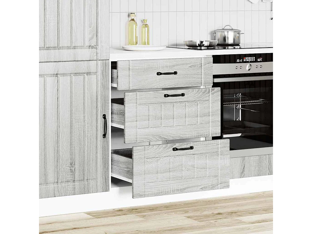 Mobile da cucina Lucca in legno ingegnerizzato grigio Sonoma