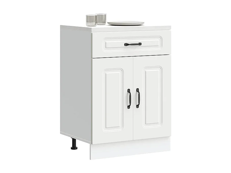Armoire de cuisine Kalmar blanc bois d'ingénierie