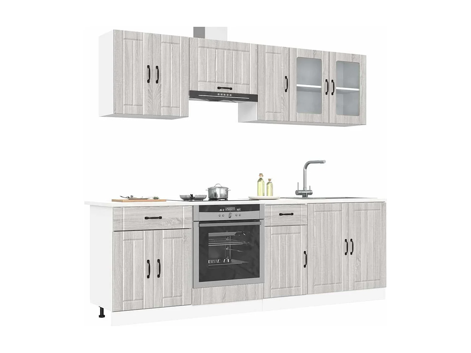 Juego de gabinetes de cocina Kalmar de 8 piezas de madera de ingeniería