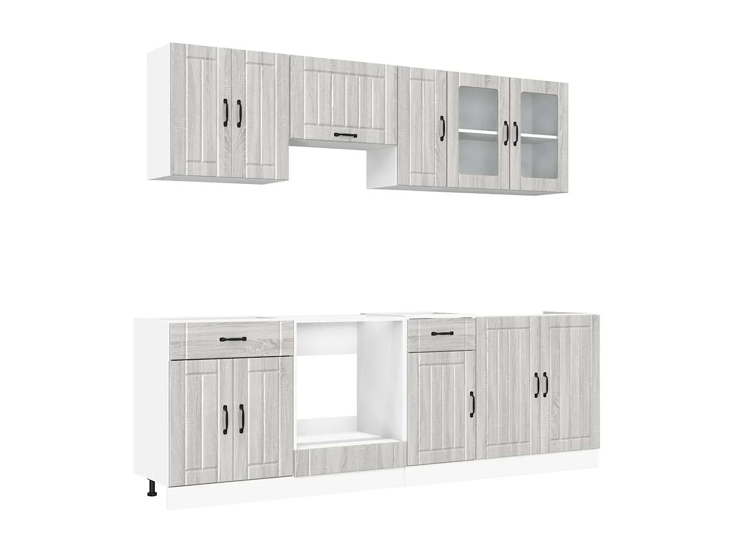 Juego de gabinetes de cocina Kalmar de 8 piezas de madera de ingeniería