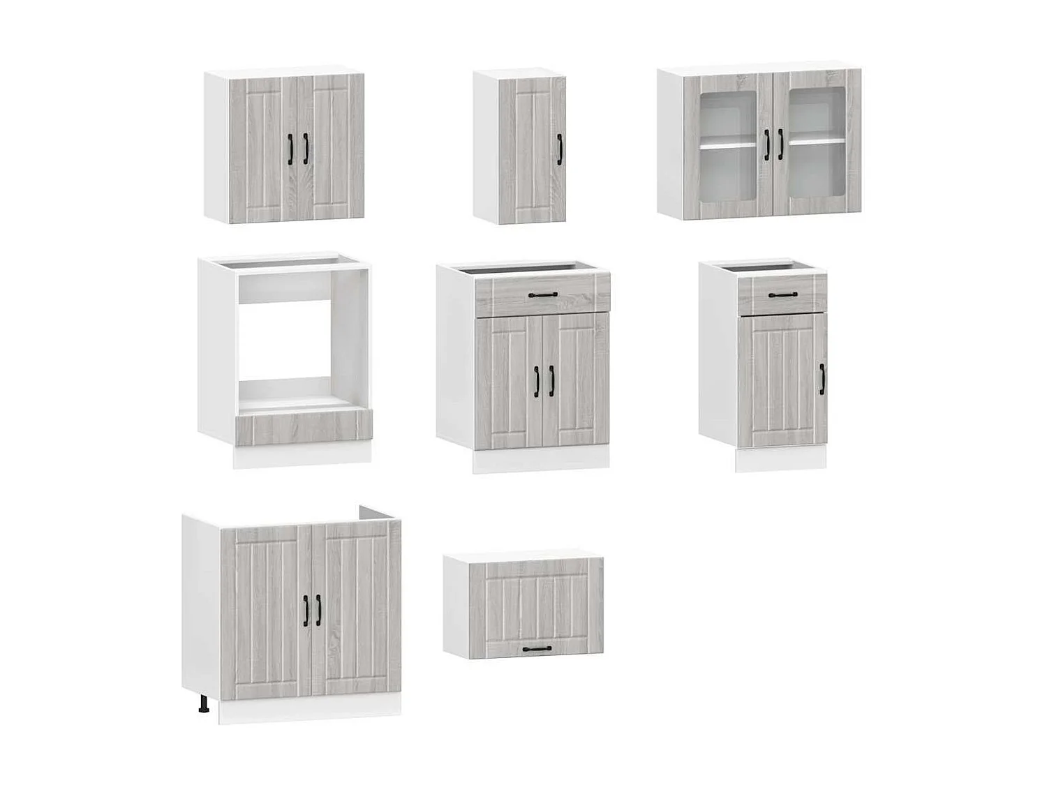 Juego de gabinetes de cocina Kalmar de 8 piezas de madera de ingeniería