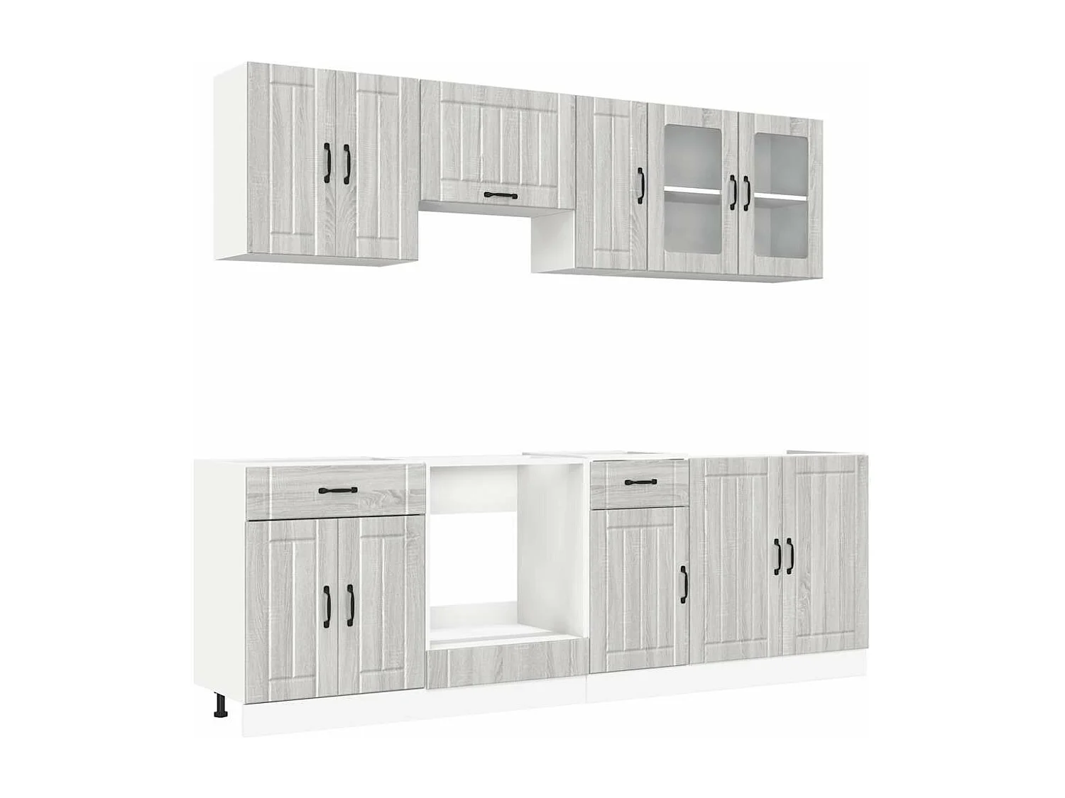 Juego de gabinetes de cocina Kalmar de 8 piezas de madera de ingeniería